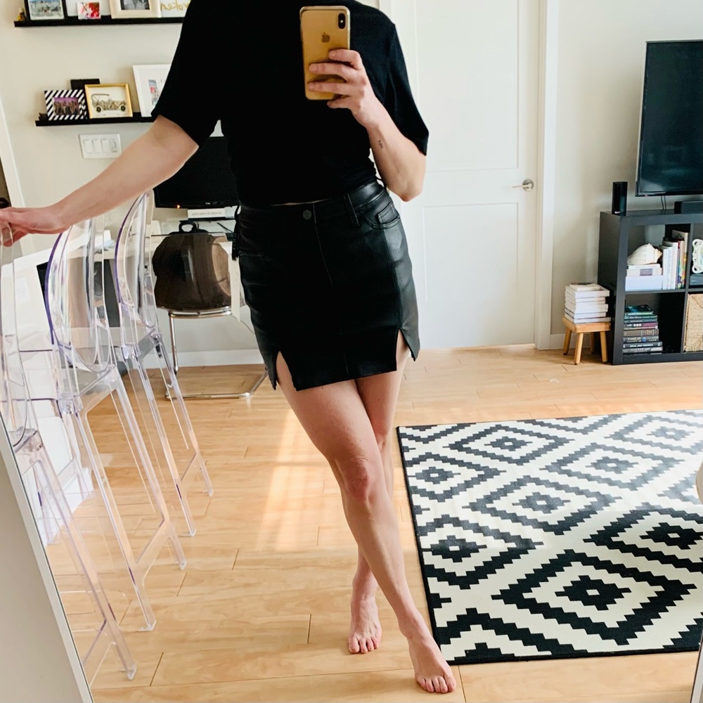 NWT Current Elliot The Leather Mini Skirt